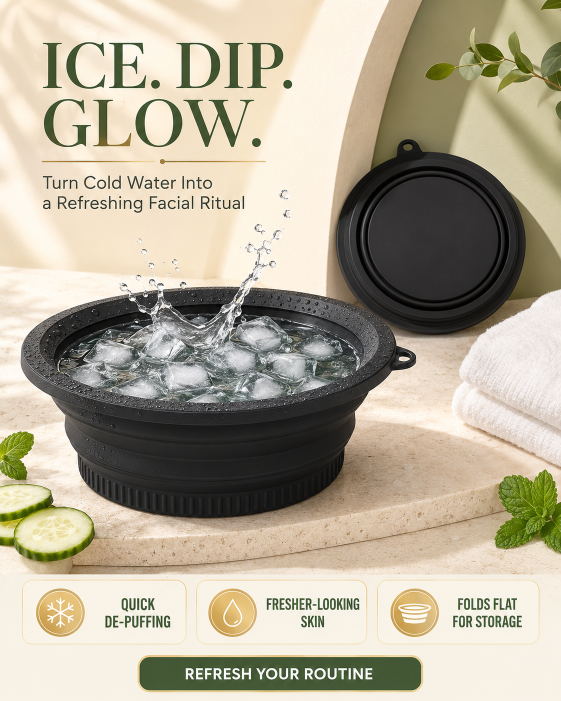 Silicon Foldable Ice Facial Bowl