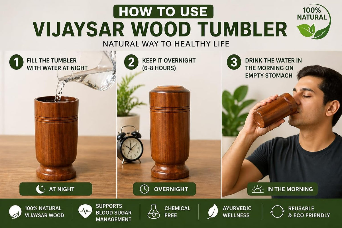 Vijaysar Herbal Wood Tumbler