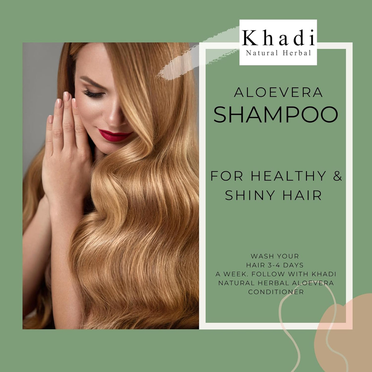 Khadi Herbal Alovera Shampoo With Conditioner - For Silky and Shiny Hair