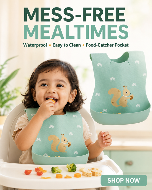 Waterproof Baby Feeding Bib with Food Catcher Pocket IPack of 2)