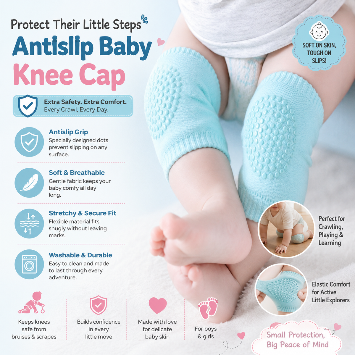 Anti-Slip Baby Knee Pads (Pack of 2)